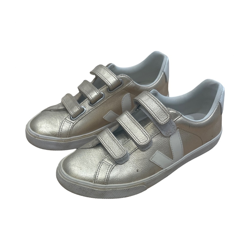 Women’s Gold Sneakers with Velcro Straps